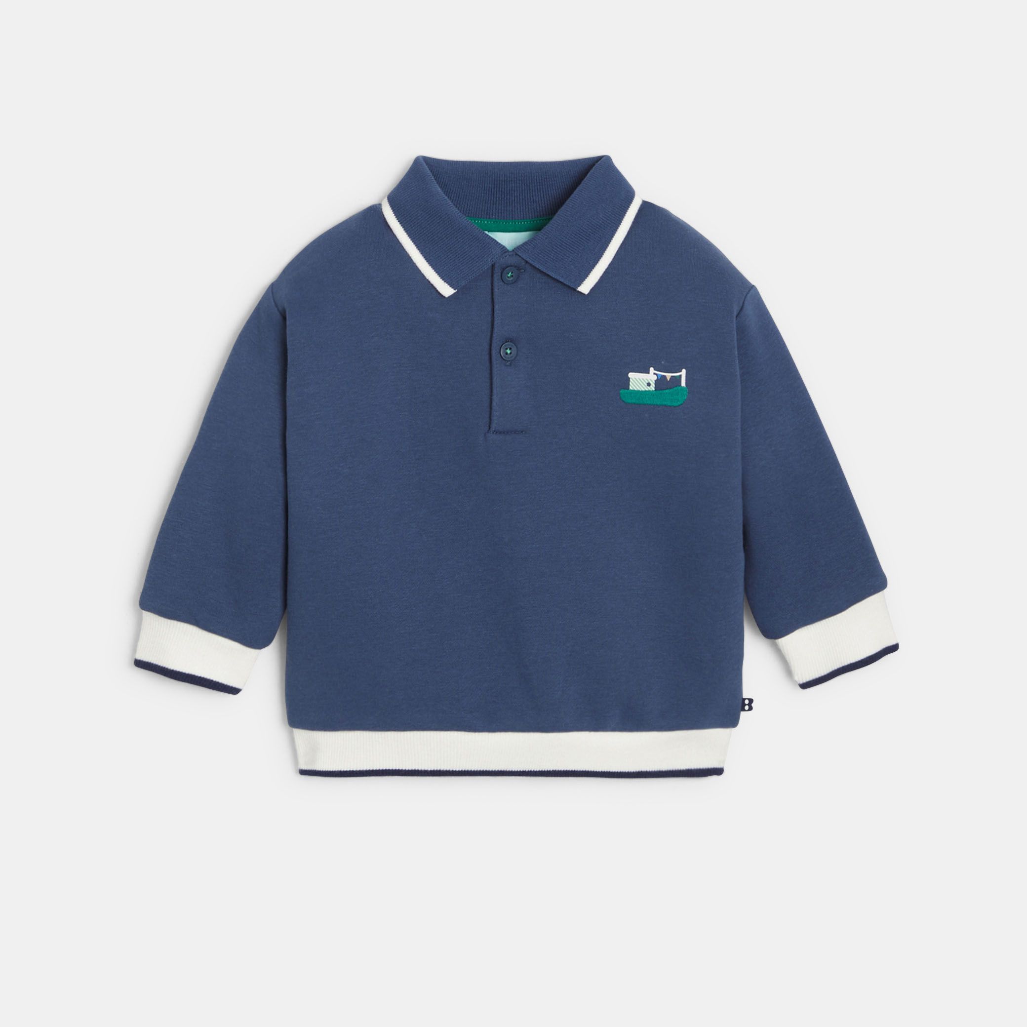 Áo nỉ cổ polo cho bé trai